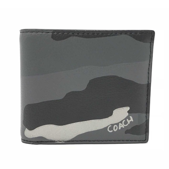 Coach Other - Coach Men’s Double Bill Grey Camo Bifold Wallet